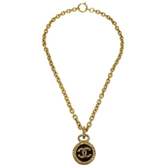Chanel Medallion Gold Chain Pendant Necklace 93A 196464 - Picture 1 of 4
